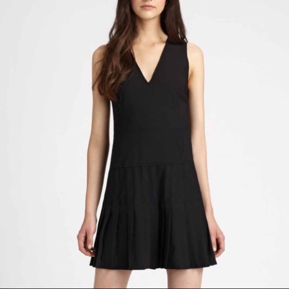 Theory Osiera Pleated Drop Waist Dress